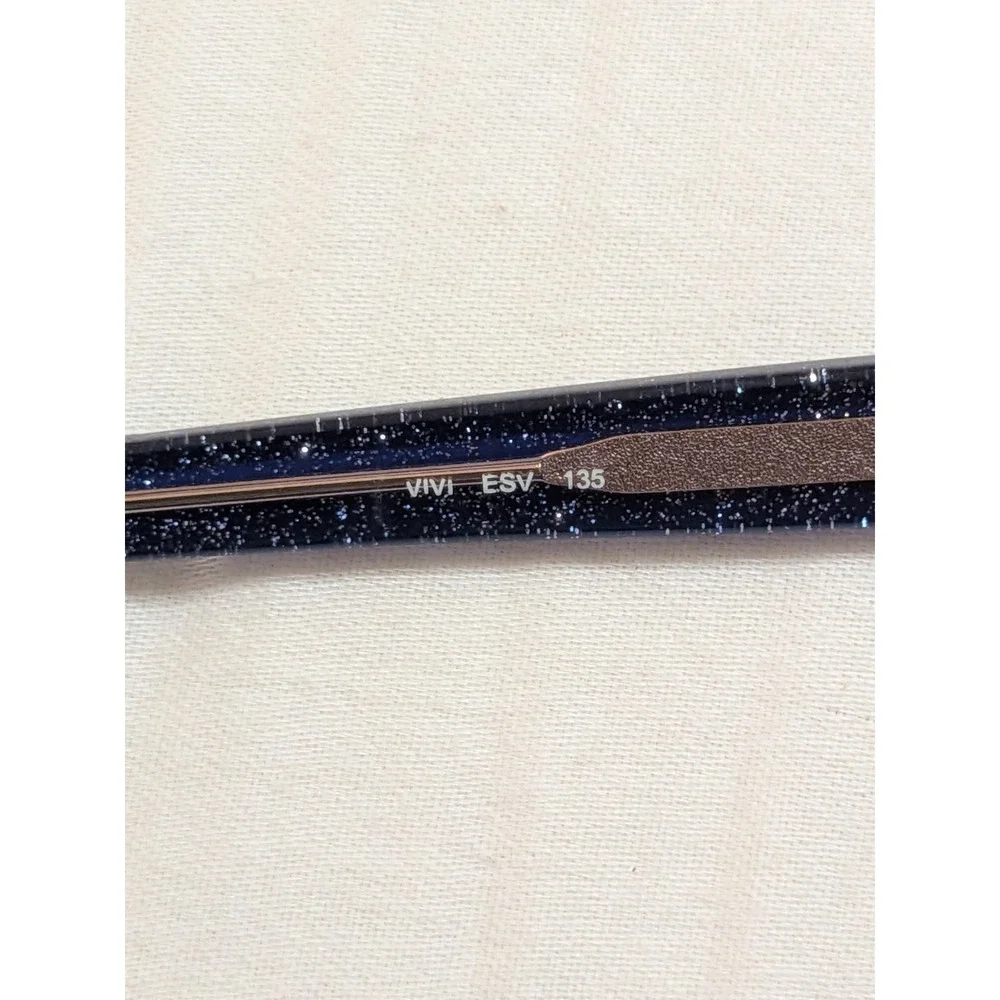 Kate Spade Eyeglasses VIVI ESV Blue on Glitter Semi Cat Eye Frame 51[]16 135